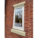1 x Hardwood Timber Double Glazed & Leaded Window Frame - Ref: PAN147 / M-HALL - CL896 - NO VAT