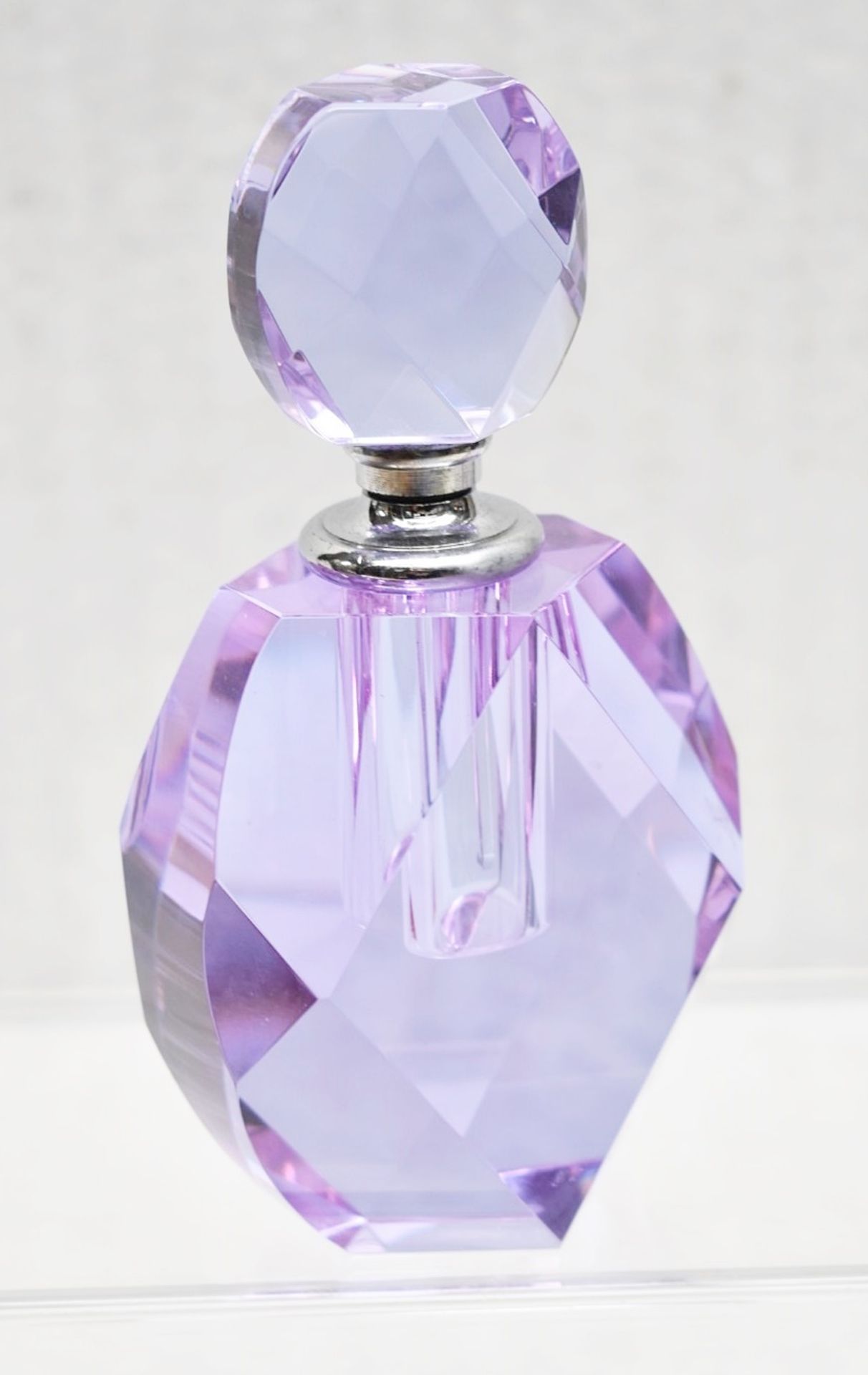 2 x Vintage-Style Cut Glass Perfume Bottles In Purple / Pink - Image 5 of 5