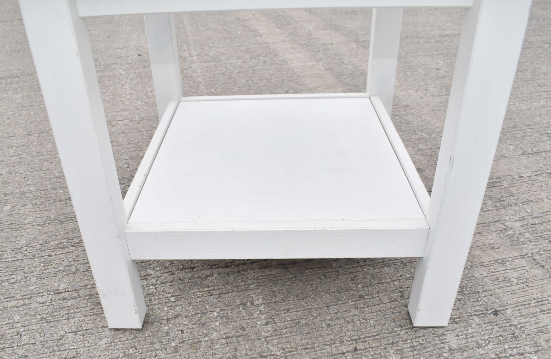 1 x White Square Wooden Table - 56x56x51cm - Ref: K289 - CL905 - Location: Altrincham WA14*Stock - Image 6 of 9