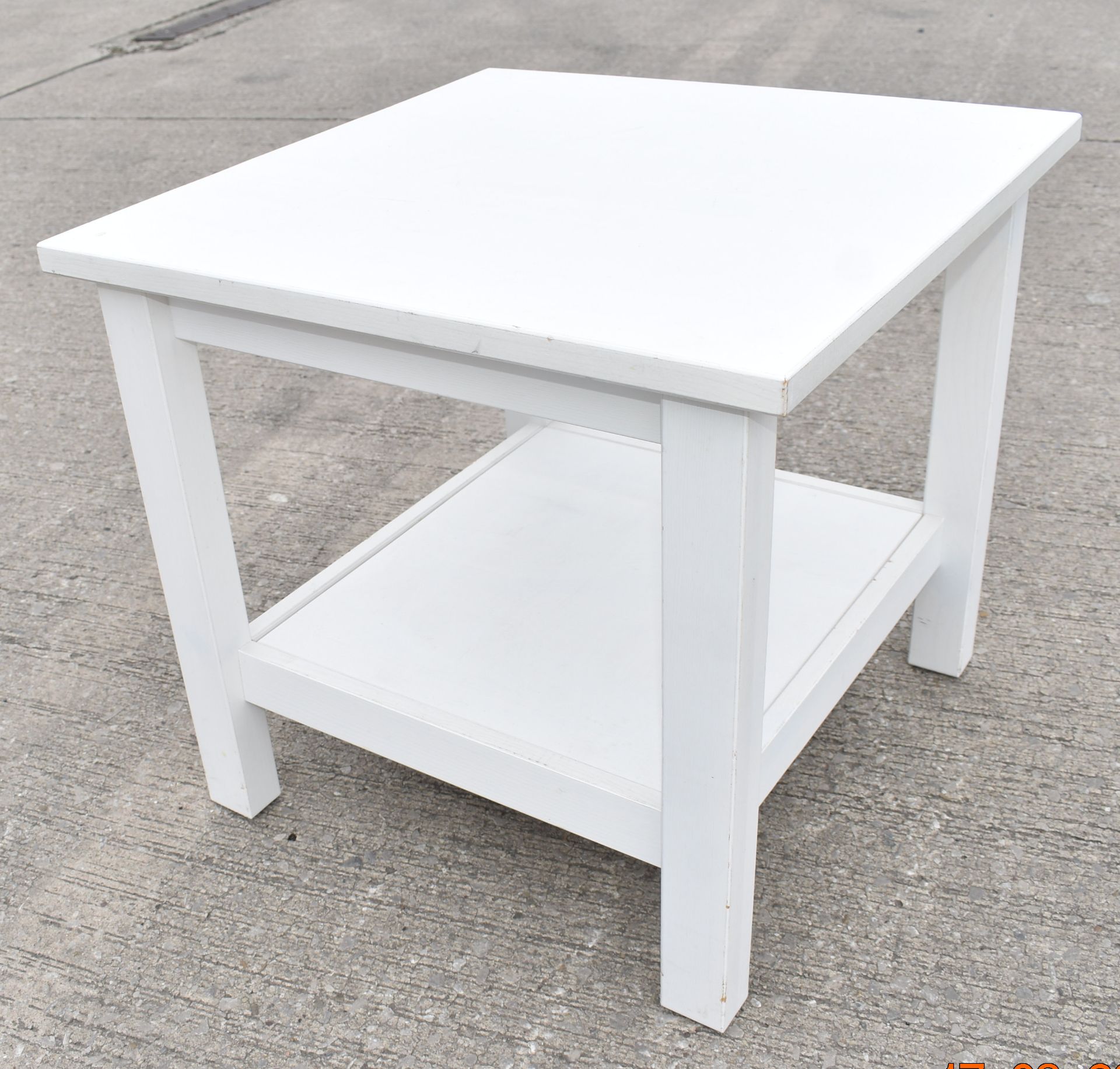 1 x White Square Wooden Table - 56x56x51cm - Ref: K289 - CL905 - Location: Altrincham WA14*Stock - Image 2 of 9