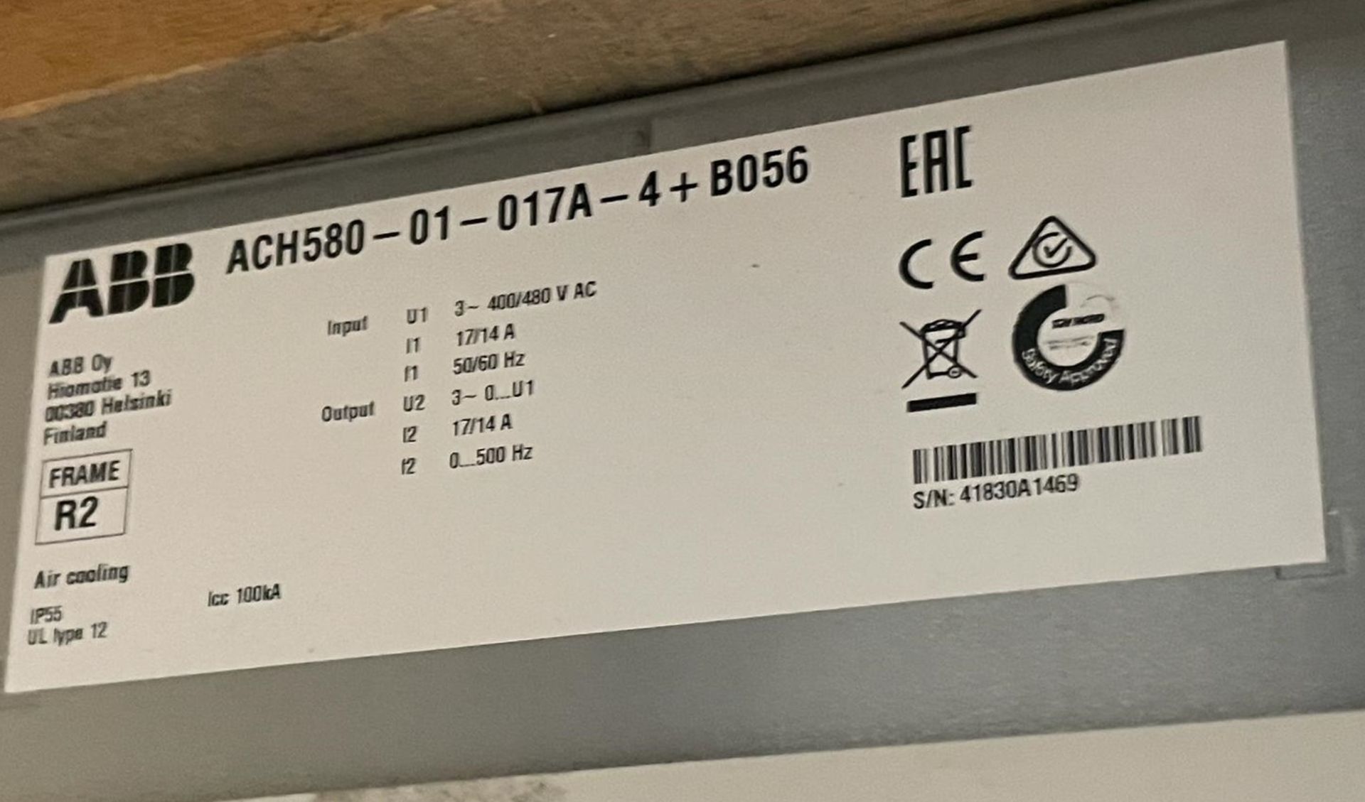 1 x ABB ACH580 HVAC Drive - Type: ACH580-01-017A-2+B056 - RRP £800 - Image 3 of 4