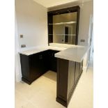 1 x Small Bespoke Fitted Luxury Home Bar with White Terrazzo Quartz Counter