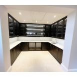 1 x Large Bespoke Fitted Luxury Home Bar with White Terrazzo Quartz Counter Worktops