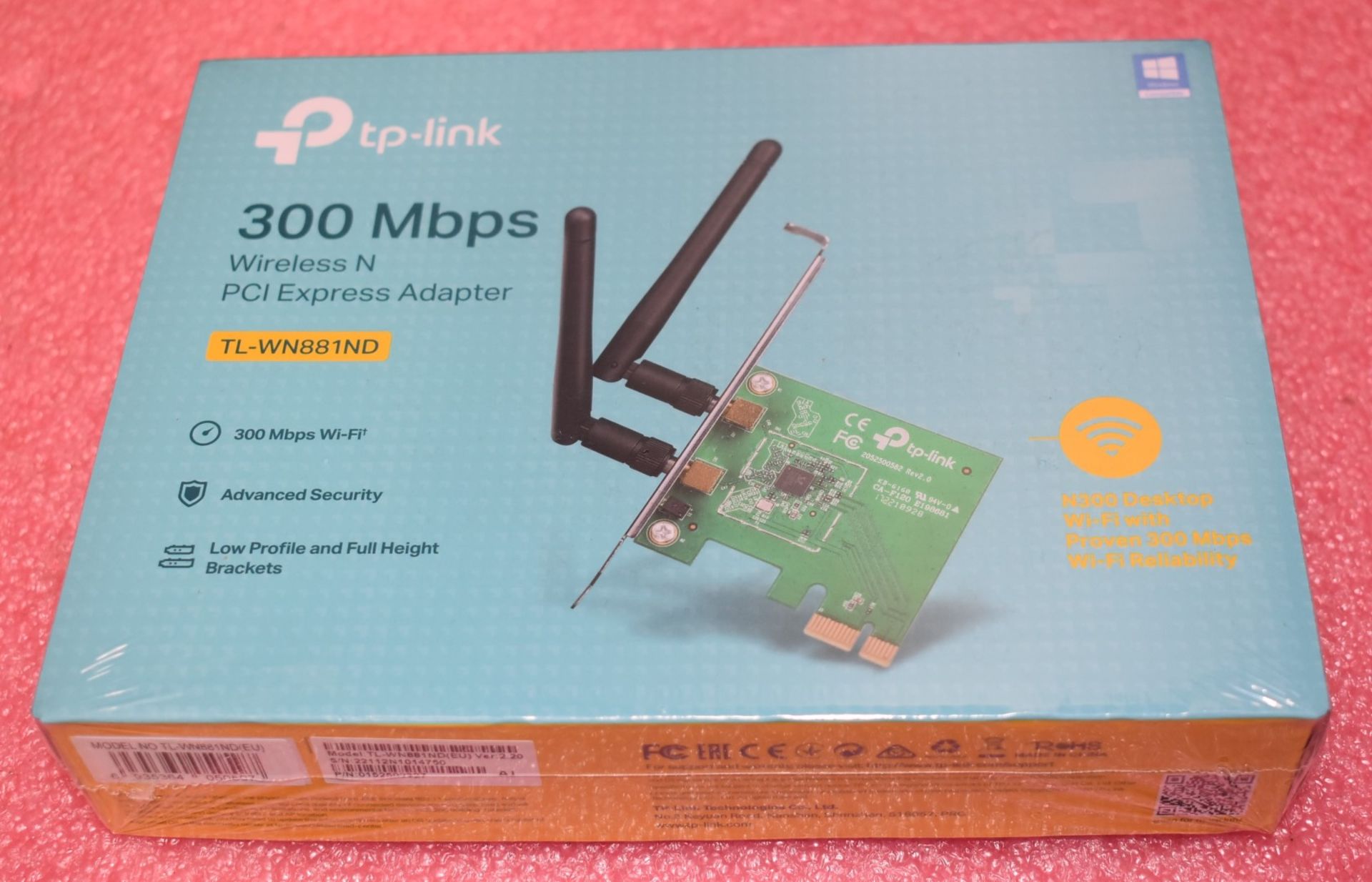 1 x TP Link 300Mbps Wireless N PCI Express Adapter - TL-WN881ND - New Sealed Stock - Image 4 of 4
