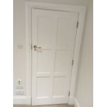 1 x Solid Wood Painted Lockable Internal Door in White - Includes Handles and Hinges