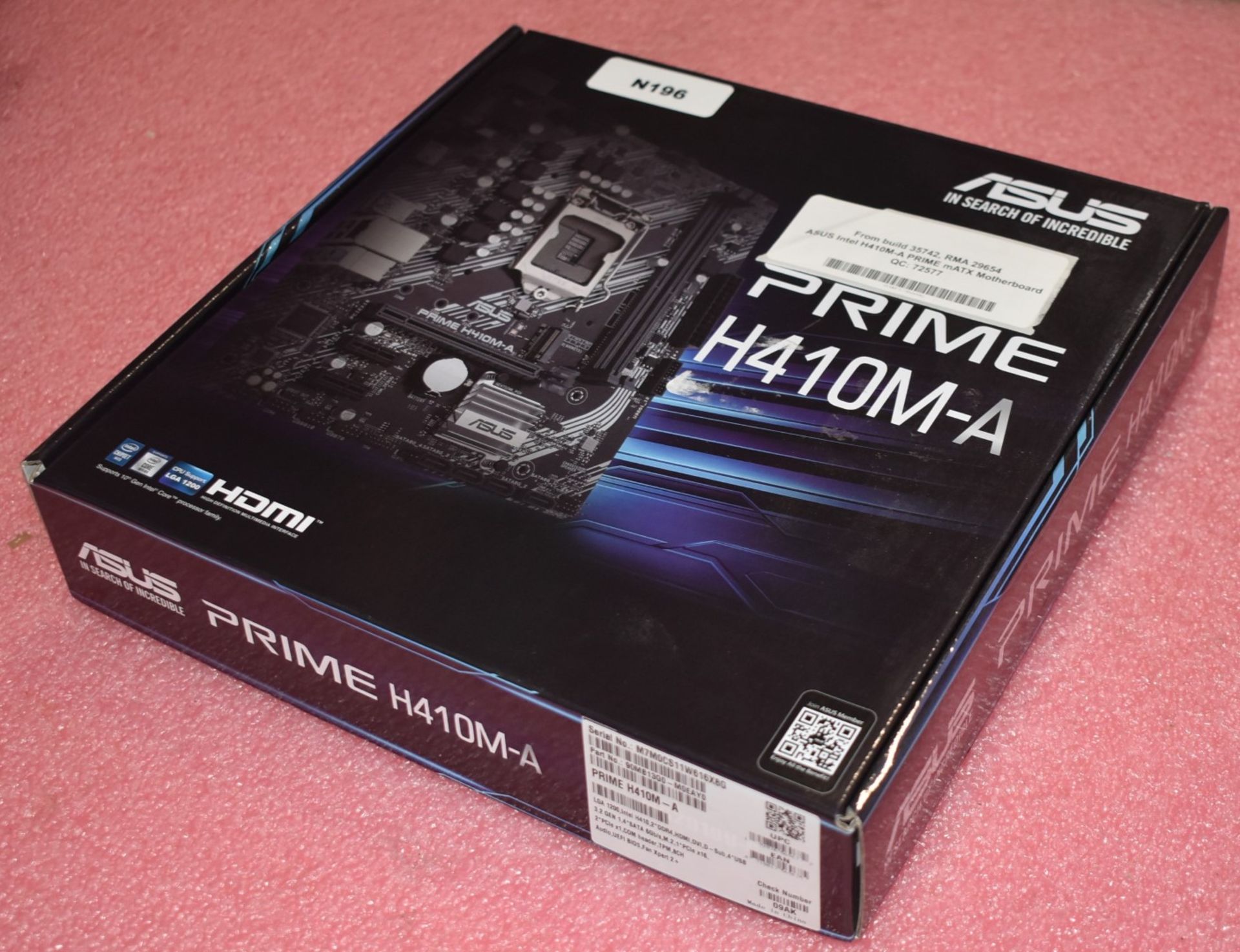 1 x Asus Prime H410M-E Intel LGA1200 Motherboard - Boxed With Accessories