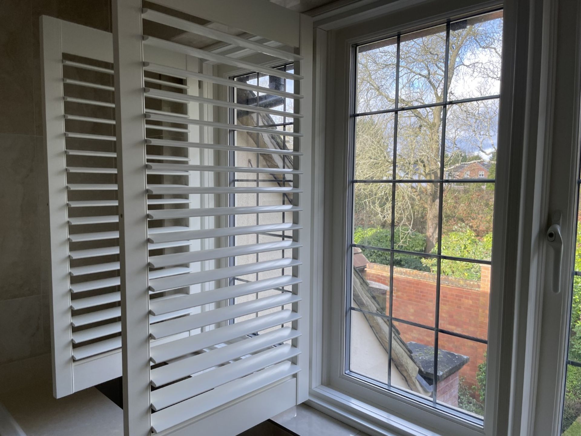 1 x Hardwood Timber Double Glazed Leaded 3-Pane Window Frame fitted with Shutter Blinds - Image 11 of 15