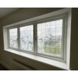 1 x Hardwood Timber Double Glazed Leaded 3-Pane Window Frame