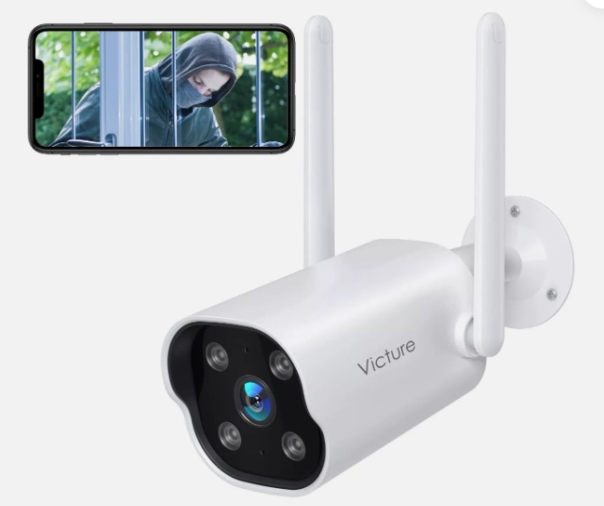 1 x Victure 1080P WiFi Home Smart Security Weatherproof Outdoor IP Security Camera - Model PC730 -