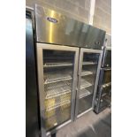 1 x Atosa Showcase Two Door Glass Display Merchandise Refrigerator - Model YCF9402 - Stainless Steel
