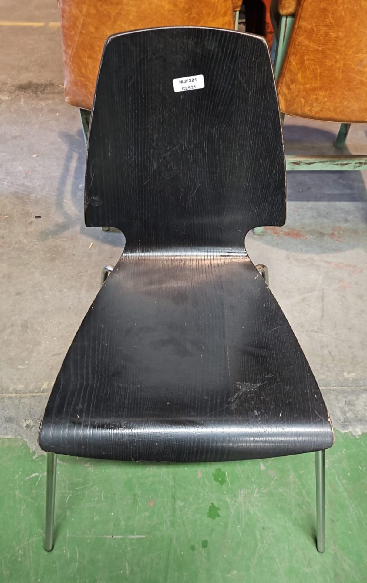 19 x Black Dining Chair With Chrome Bases