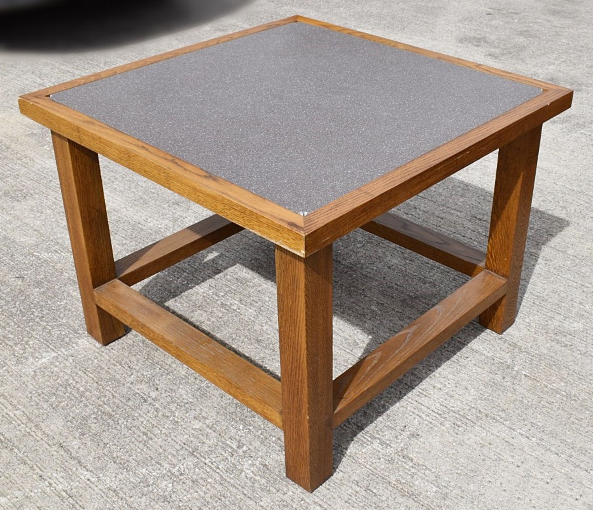 1 x Large Solid Wood Shop Retail Display Table With Stone Inlaid Top - Image 2 of 7