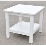 1 x White Square Wooden Table - 56x56x51cm - Ref: K289 - CL905 - Location: Altrincham WA14*Stock