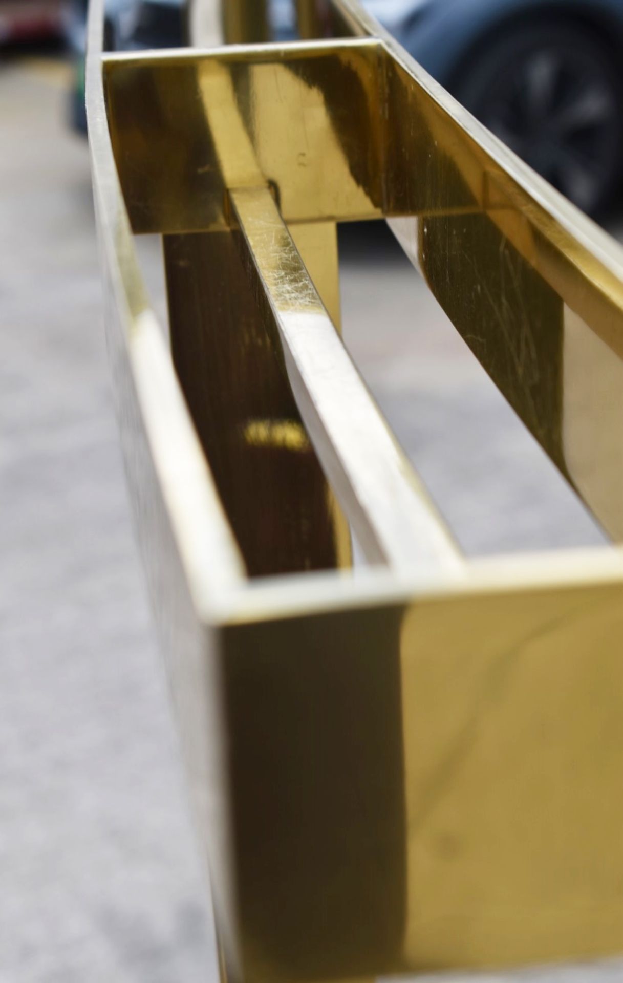 1 x Opulent Garment Rail from a Versace Retail Display Featuring a Marble Base and Curved Design - Image 8 of 12