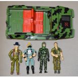 4 x Vintage Action Force Figures and Jeep - Vintage Figures in Very Good Condition