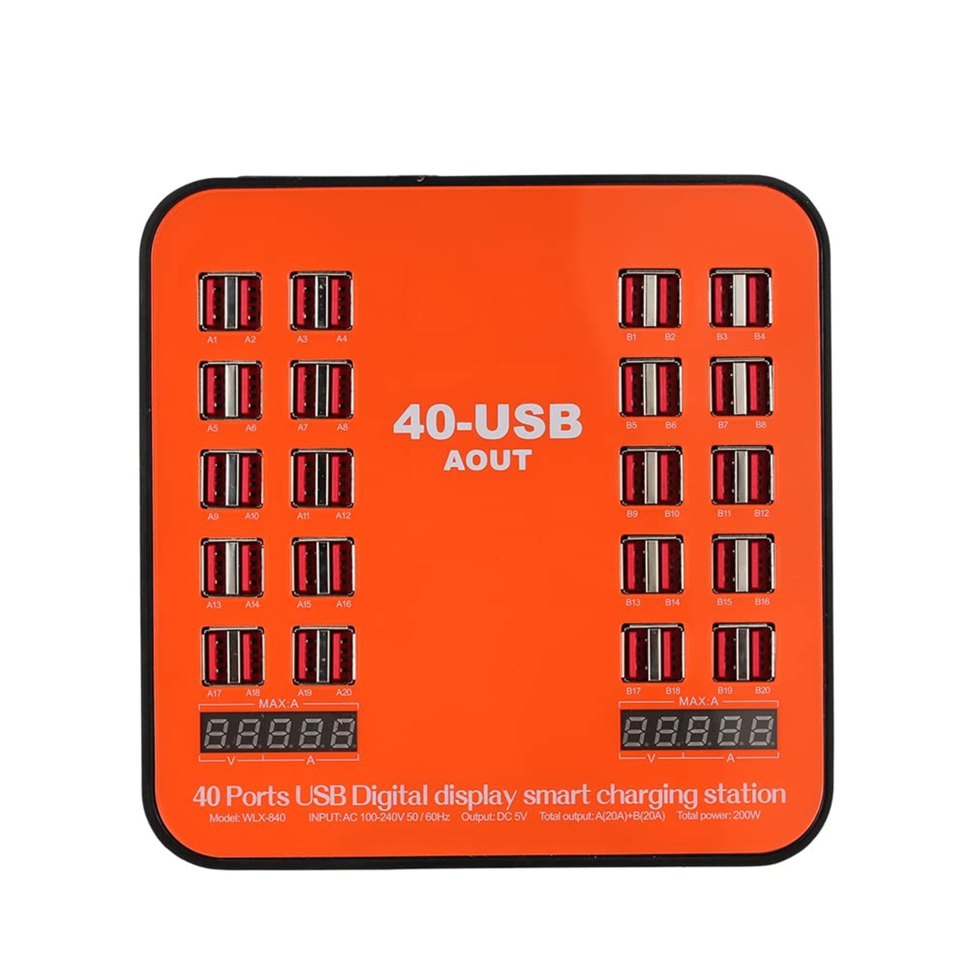 1 x THE MARS 200W 40-Port USB Wall Charger Dual Digital Display Smart Charging Station - Includes - Image 5 of 5