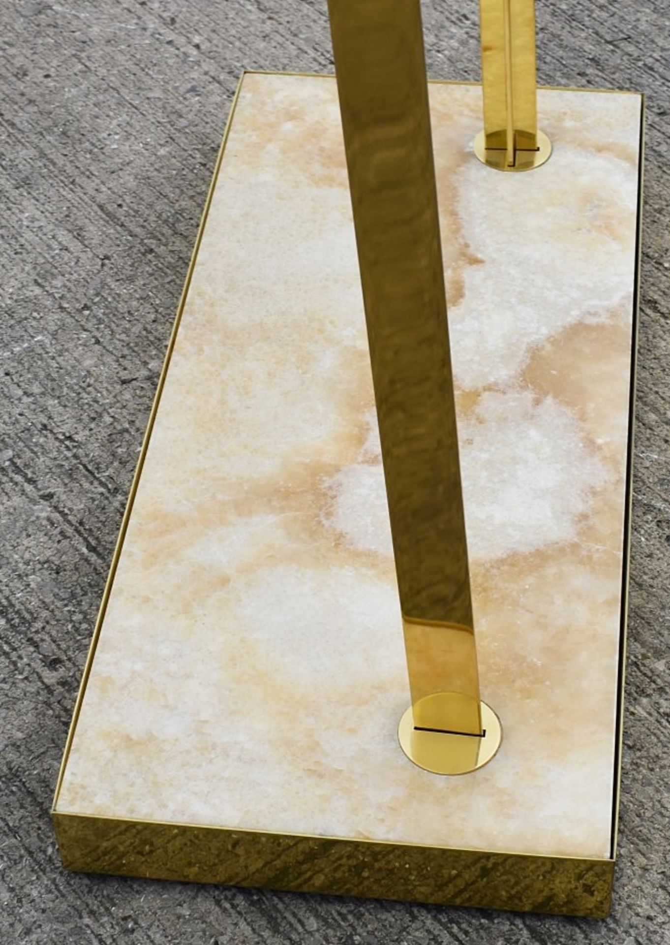 1 x Opulent Garment Rail from a Versace Retail Display Featuring a Marble Base, Curved Design and - Image 8 of 9