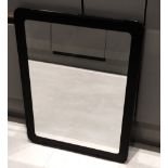 1 x Black Framed Mirror - 55x45cm - CL444 - NO VAT ON THE HAMMER - Location: Altrincham WA14