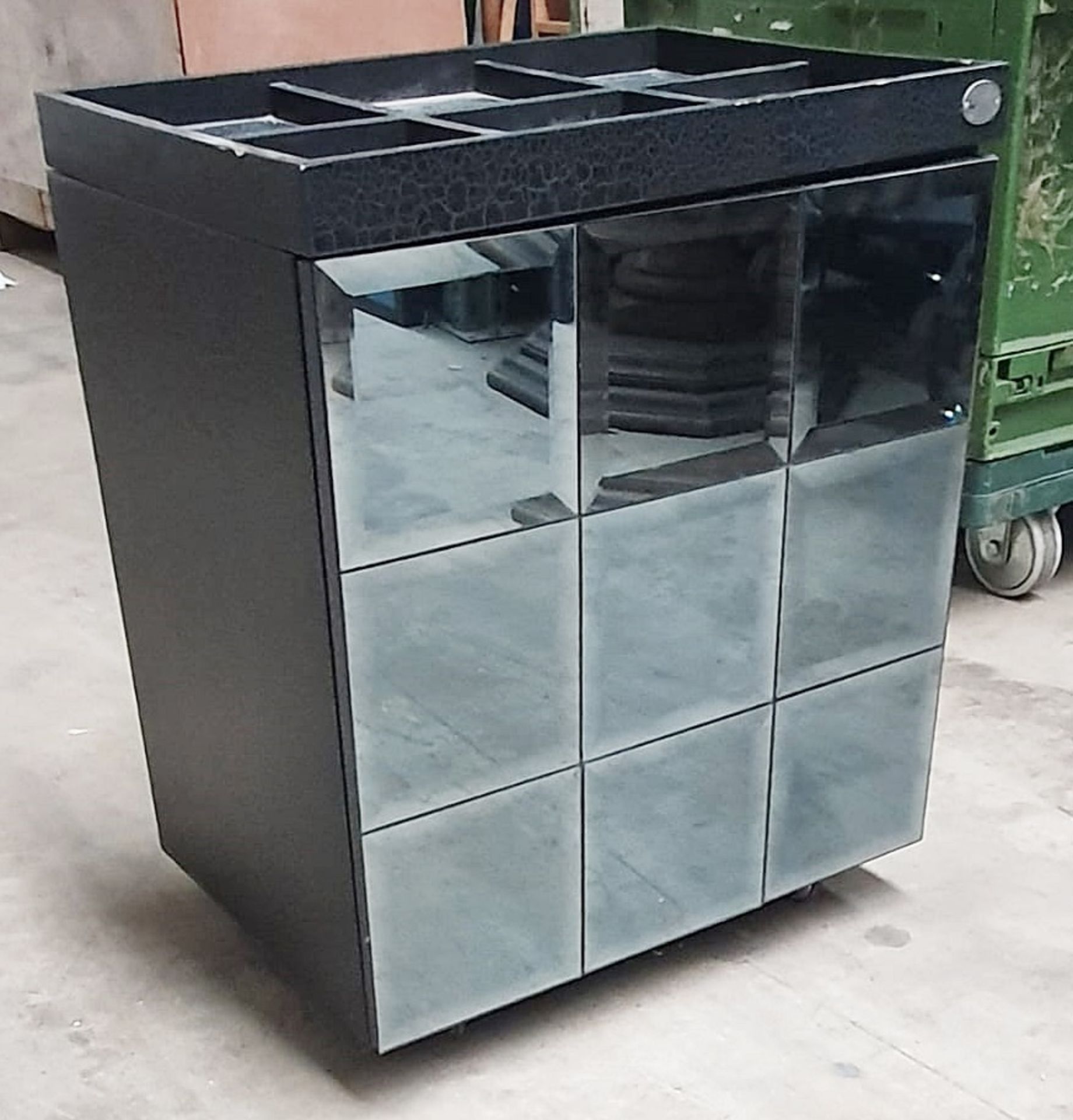 1 x GODI High-end Freestanding Mirrored 1-Door Bathroom Unit, In Black With A Textured Finish - Ex- - Image 2 of 5