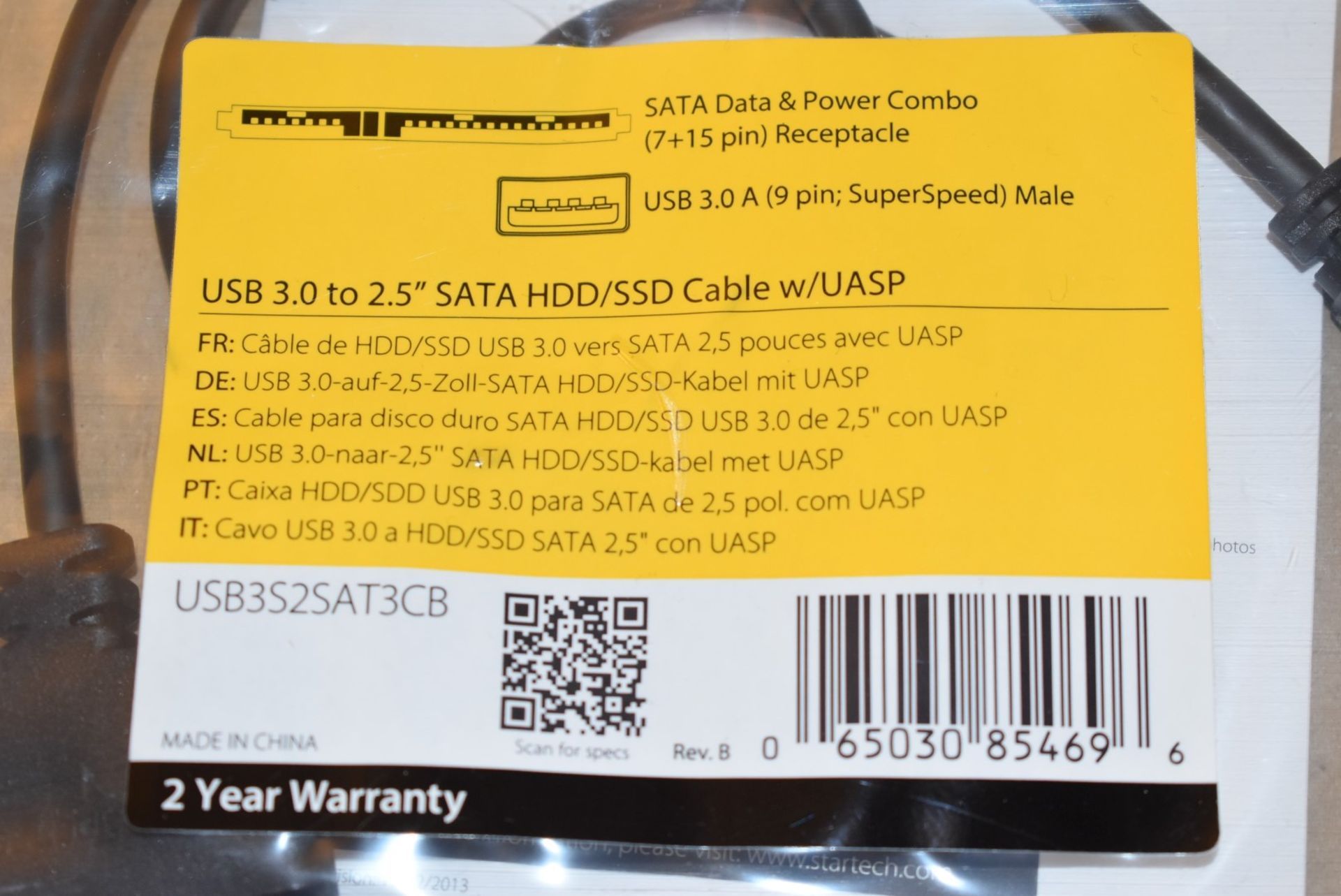 3 x StarTech SATA to USB Cables - USB 3.0 to 2.5” SATA III Hard Drive Adapter - External Converter - Image 2 of 3