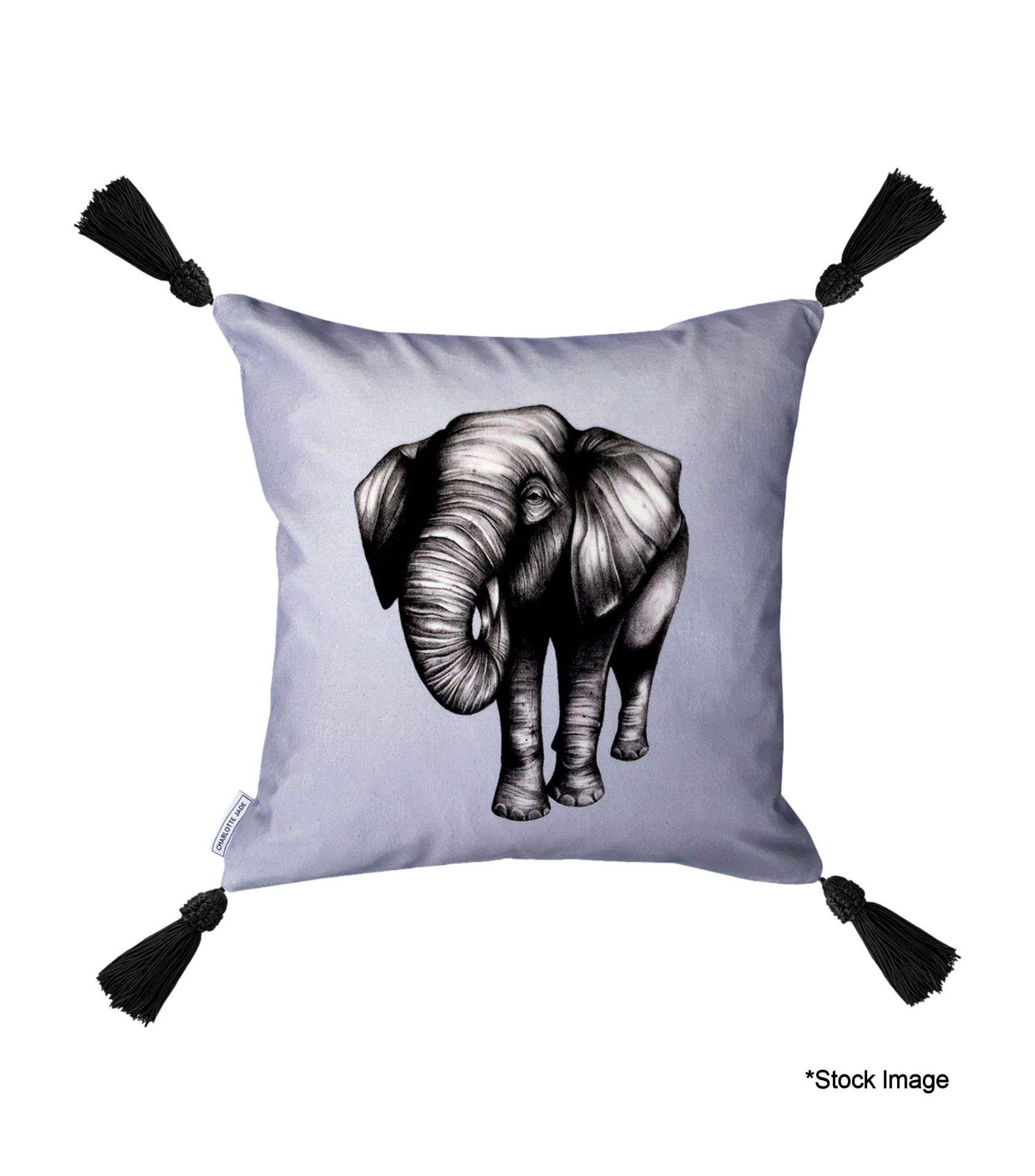 1 x CHARLOTTE JADE Velvet Elephant Cushion - Original RRP £170.00