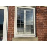 1 x Hardwood Timber Double Glazed Window Frames fitted with Shutter Blinds, In White - Ref: PAN106