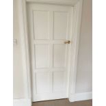 1 x Solid Wood Lockable Painted Internal Door in White - Includes Handles and Hinges