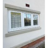 1 x Hardwood Timber Double Glazed Leaded 3-Pane Window Frame fitted with Shutter Blinds