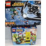 2 x Lego Sets - DC Comics Super Heroes and Sonic the Hedgehog - Boxed With Some Sealed Bags