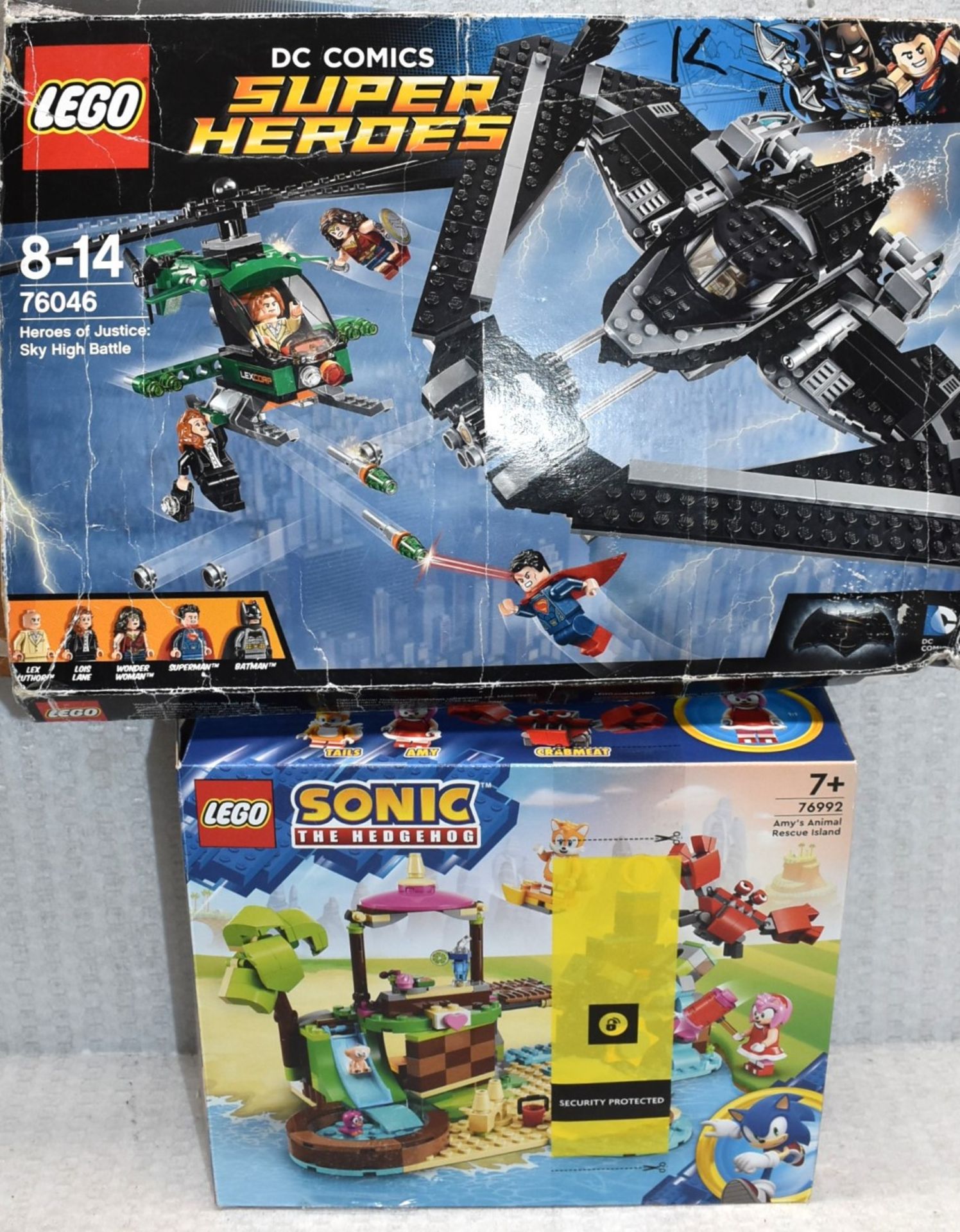 2 x Lego Sets - DC Comics Super Heroes and Sonic the Hedgehog - Boxed With Some Sealed Bags