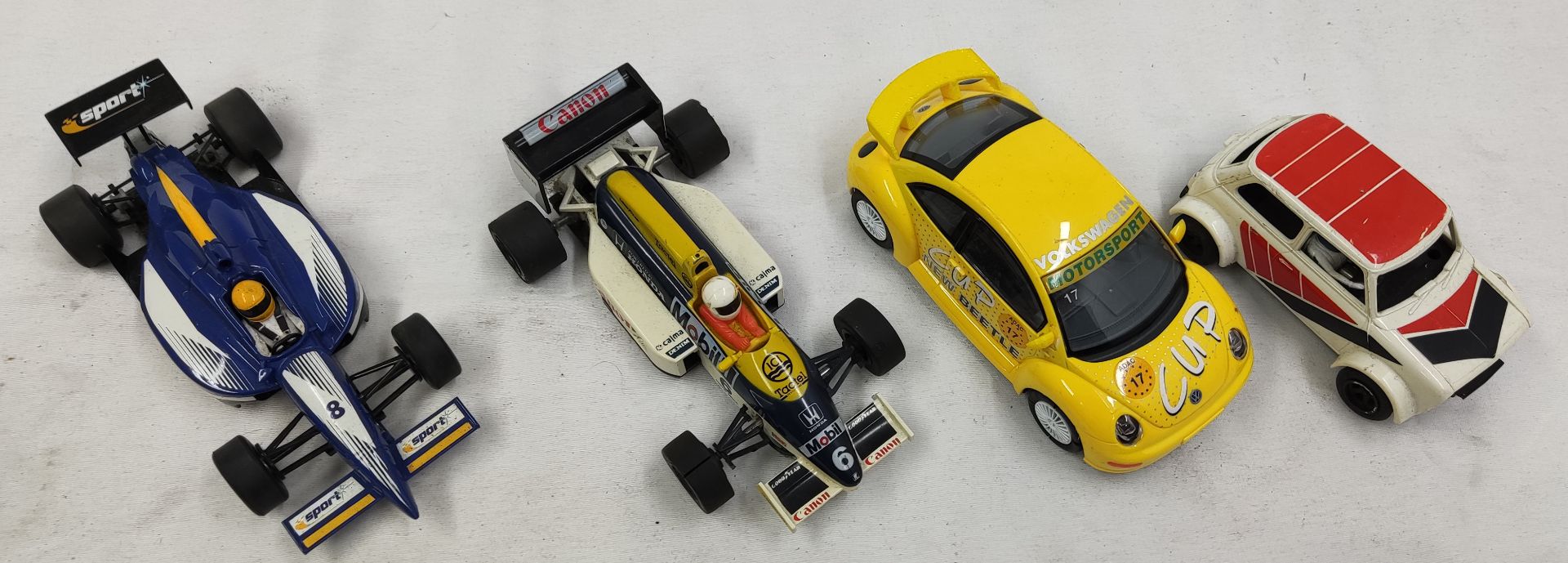 4 x Scalextric Cars Including VW Beetle, F1 Car, Open Wheeler and Mini Clubman 1275GT - Tested and - Image 9 of 11