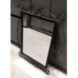 1 x Vintage Metal Framed Mirror - 67x57cm - CL444 - NO VAT ON THE HAMMER - Location: Altrincham WA14