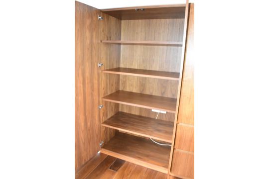 Bank of Bespoke Solid Wood Handleless 5.6-Metre Wide Fitted Wall Storage - Image 3 of 14