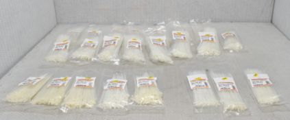 25 x JEMCO Packs Of White Cable Ties - 100Pcs/Pack - Ref: HW459/HWP6 - CL911 - Location: