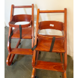 3 x Childrens Commercial High Chairs with a Dark Wood Finish