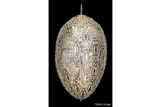 1 x High-end Italian LED Egg-Shaped Light Fitting Encrusted In Premium ASFOUR Crystals - RRP £4,000 - Image 1 of 9