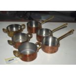 1 x Mauviel Copper Kitchen Cookware Set Various Sized Pans - Large RRP - Includes 6 Pieces - CL011 -