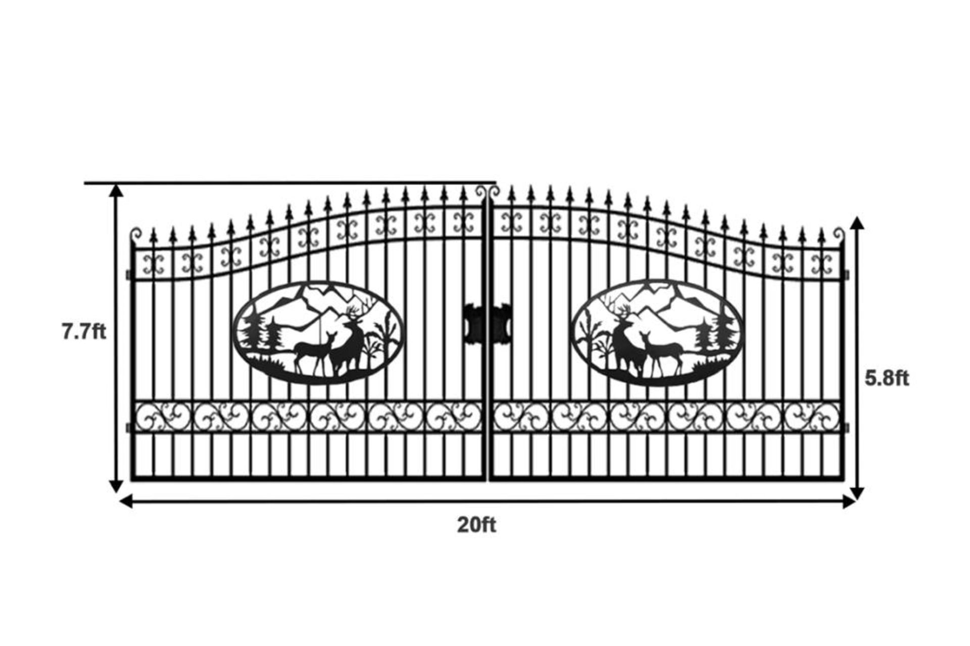 New 20ft Iron Gate Wildlife Scene