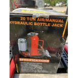 NEW 20 TON AIR/MANUAL HYDRAULIC BOTTLE JACK