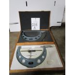 Lot of (2) Mitutoyo 6" - 8" Outside Micrometers with Case