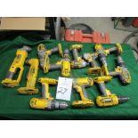 Lot of (11) DeWalt 18-Volt Cordless Power Tools