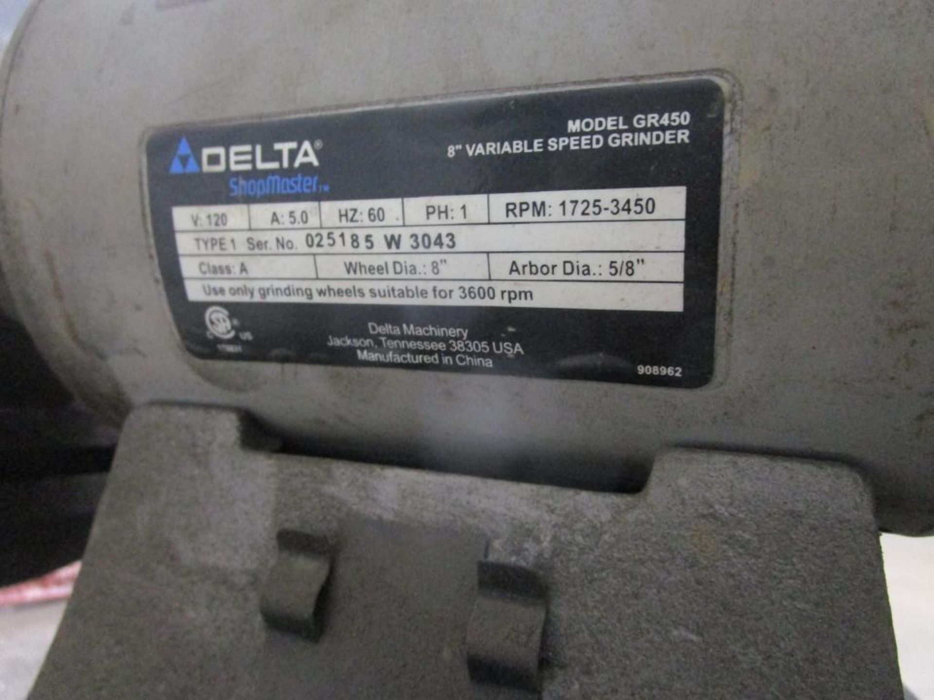 Delta V-120 8" Double End Grinder - Image 3 of 3