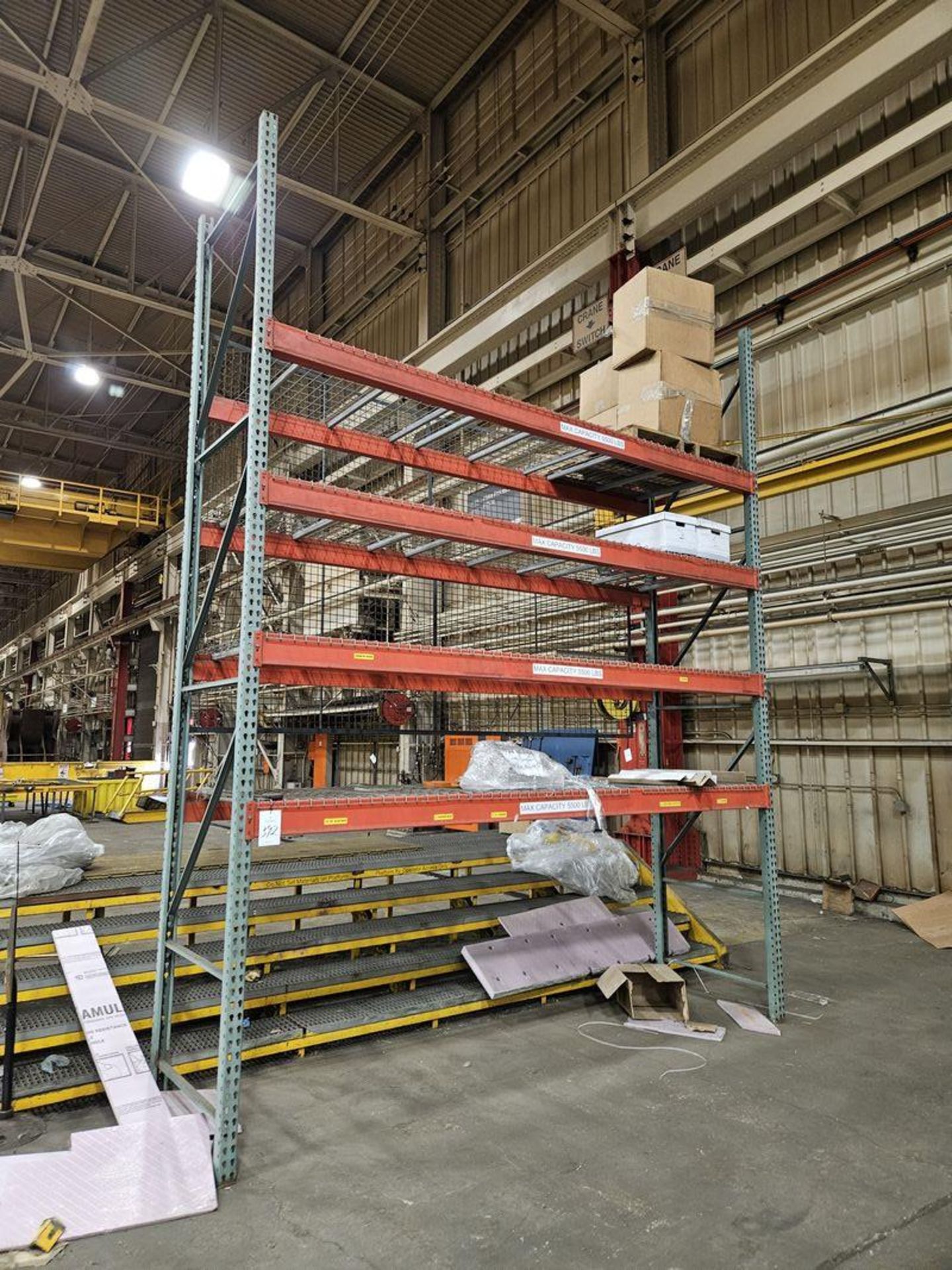 (1) Section Pallet Racking 16' x 42" Uprights with 12' Cross Beams