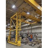 2.5-Ton x 30' Superior Crane Double Girder, Top Riding, Single Leg Traveling Gantry Crane