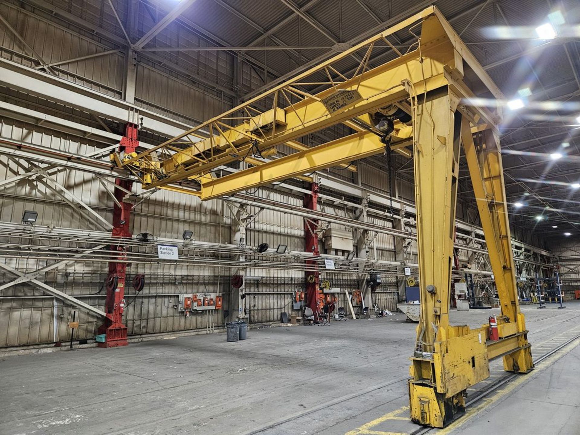 7.5-Ton x 40' P&H Double Girder, Single Leg Traveling Gantry Crane