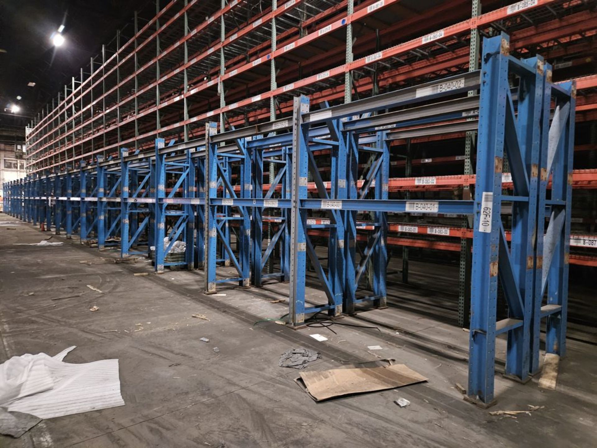 (20) Sections Heavy Duty Bolt Together Pallet Racking 36" x 126" Uprights with 8' Cross Beams