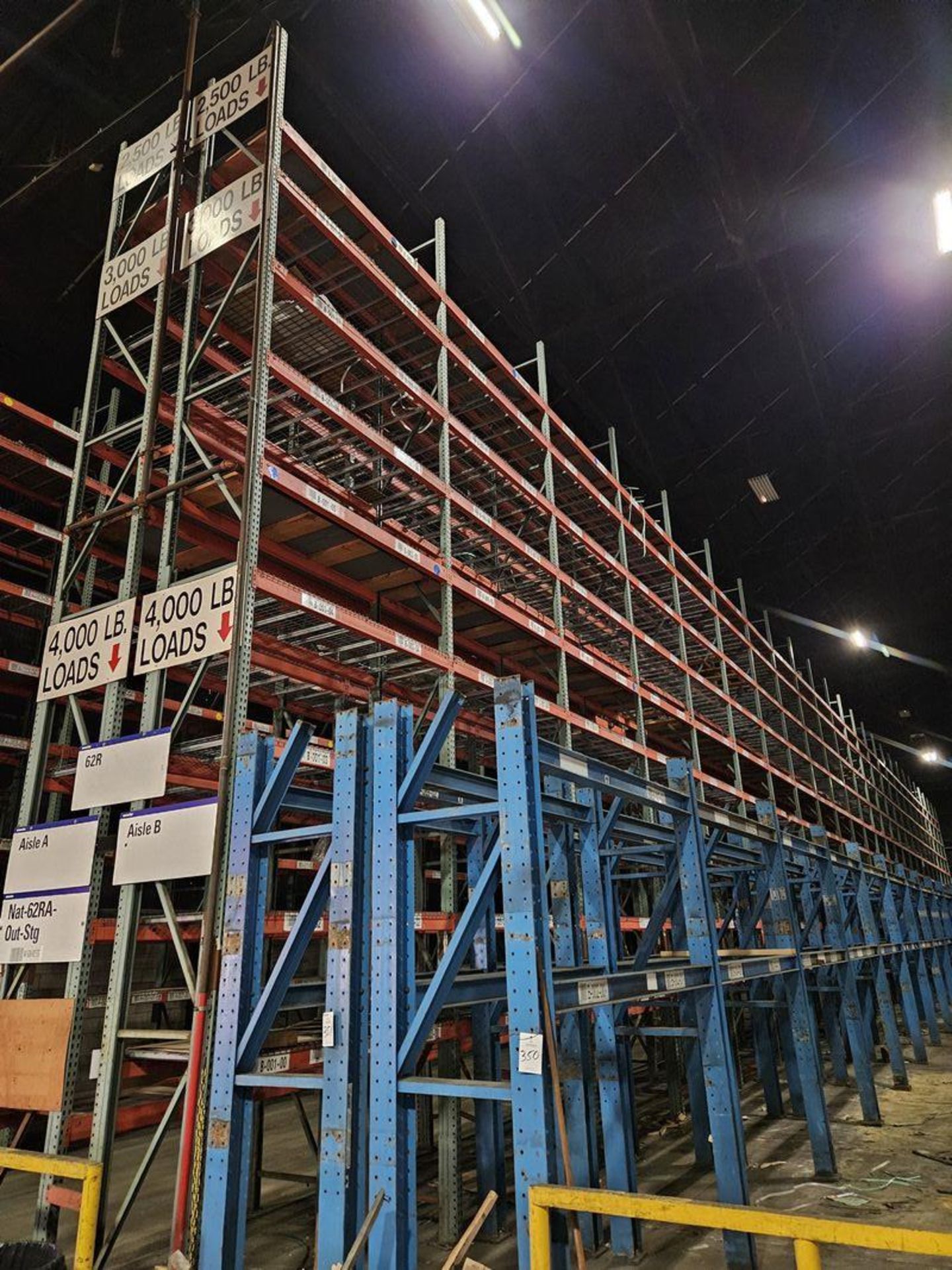 (25) Sections Pallet Racking 36" x Approx. 30' Uprights with 8' Cross Beams