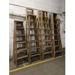 Lot of (9) Assorted Wooden Step Ladders