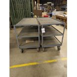 (2) Jamco 36" x 72" x 44" Metal Three Shelf Shop Carts