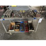 Cart of Assorted End Mills, Reamers, Drill Bits, Collets, Etc.